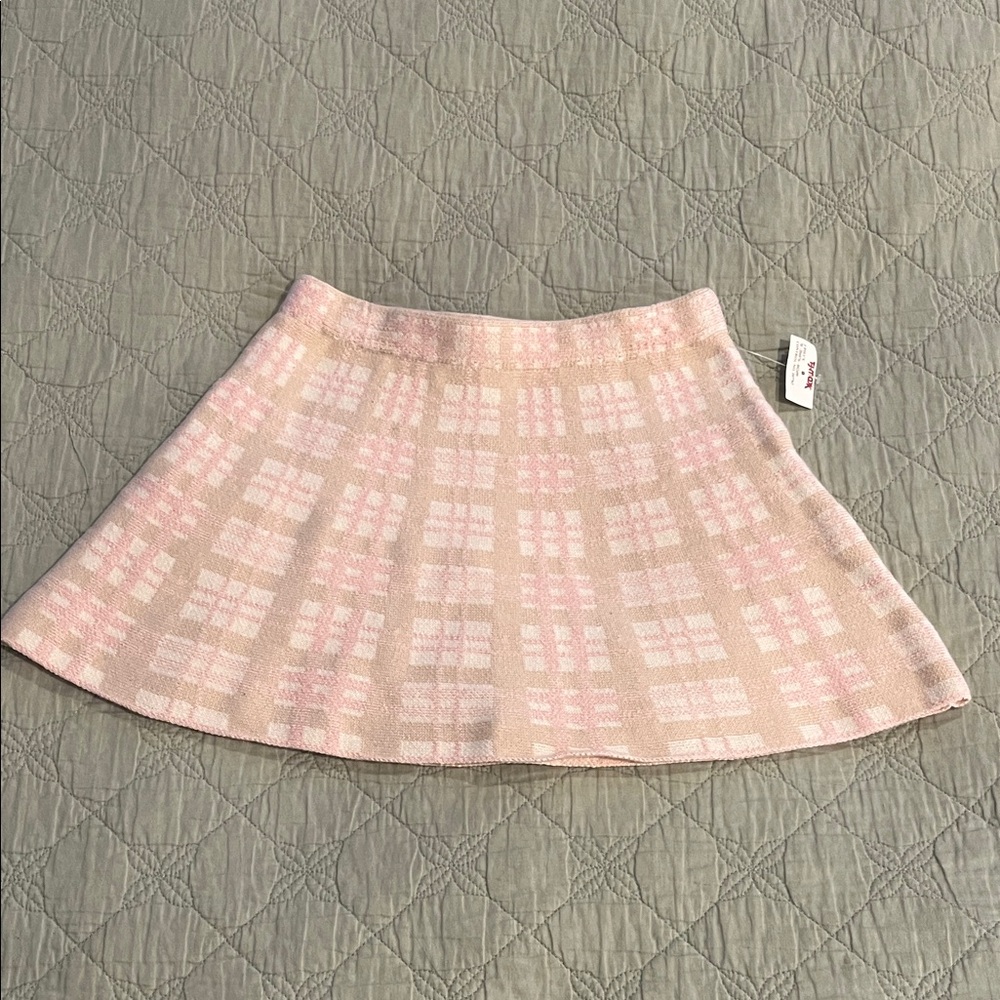 NWT, T.J.Maxx Pink and Cream Plaid Skater Skirt
